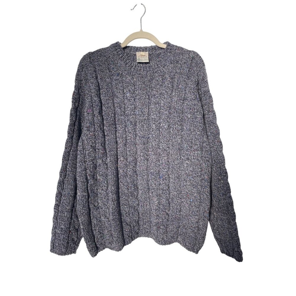 Bonner Of Ireland Sweater Size Large Cable Knit Crewneck Long Sleeve New Wool